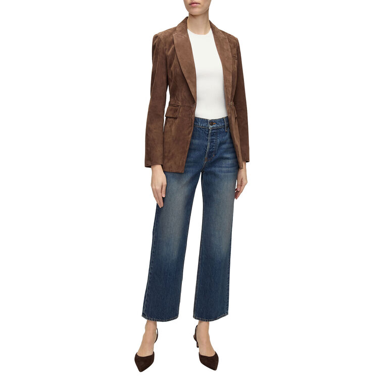 Duane Single-Breasted Suede Dickey Jacket image number null