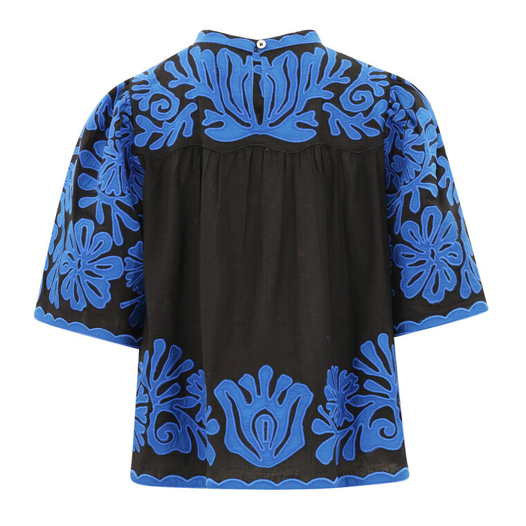 Agathe Applique Short Sleeve Top image number null