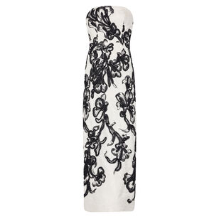 Orion Chiffon Embroidered Maxi Dress