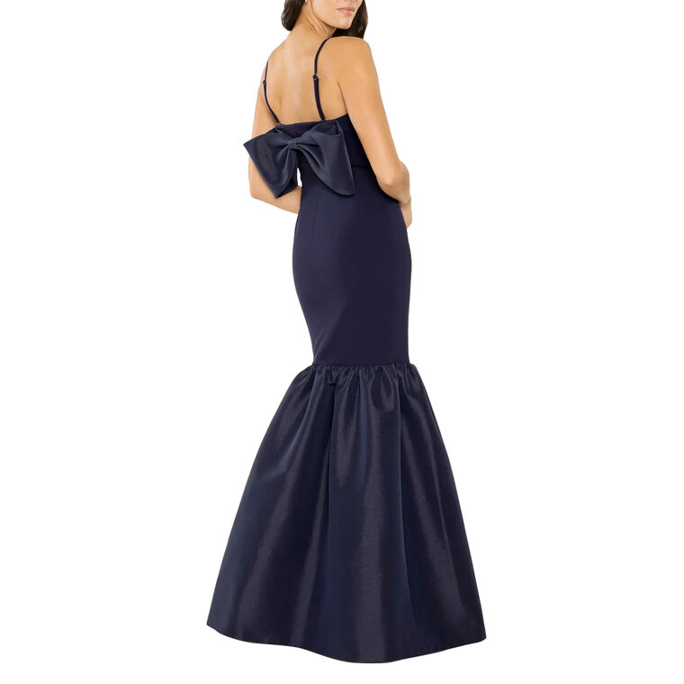 Morgette Sleeveless Mermaid Gown With Back Bow Detail image number null