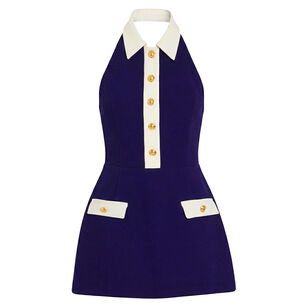 Archer Sleeveless Collared Button-Detail Romper