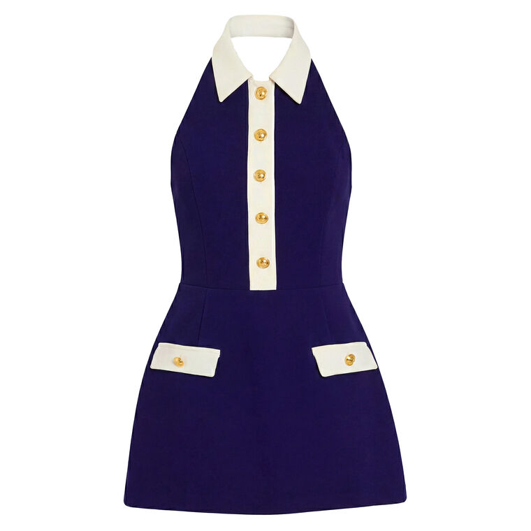 Archer Sleeveless Collared Button-Detail Romper image number null