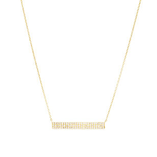 Triple Row Diamond Bar Necklace