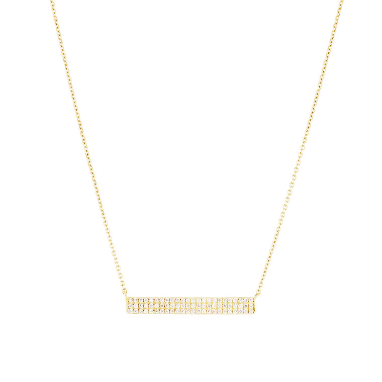 Triple Row Diamond Bar Necklace image number null