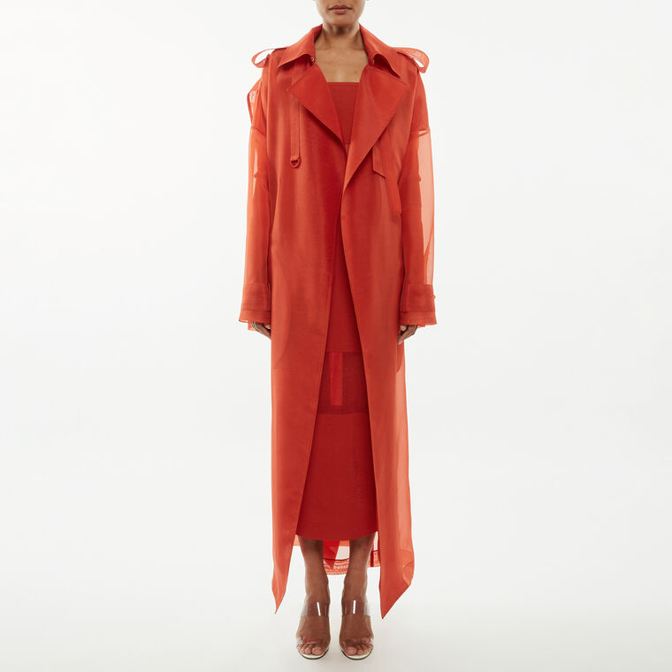 Organza Double Breasted Trench Coat image number null