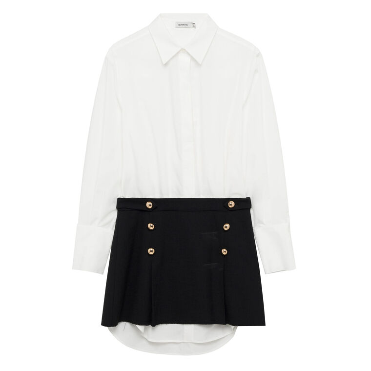 Warren Shirt Combo Mini Dress image number null