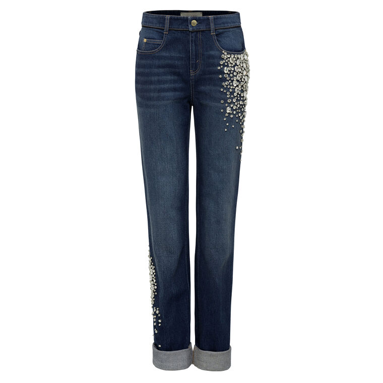 Haru Crystal Straight-Leg Jean image number null