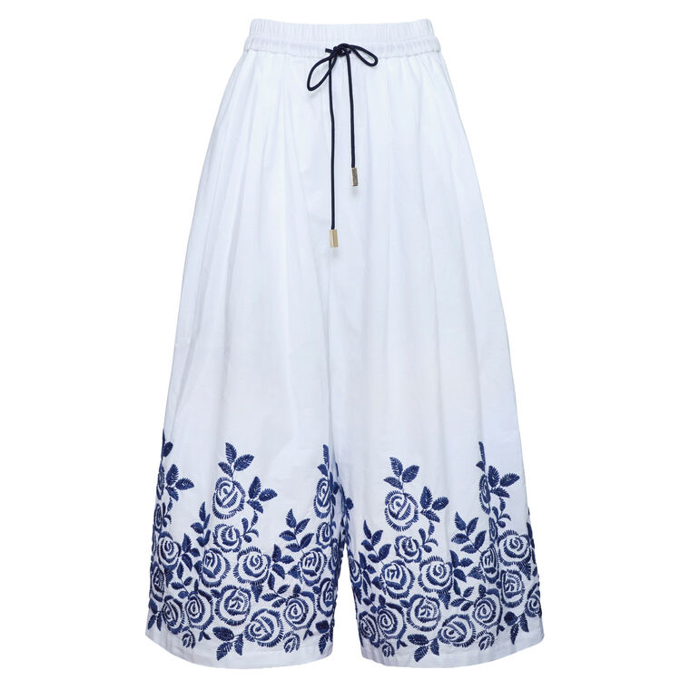 Whisper Smocked Waist Cropped Wide-Leg Pant image number null