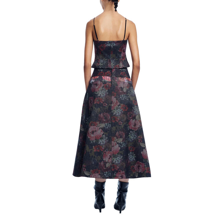 Floral Denim Bustier image number null