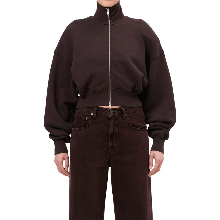 Darby Long Sleeve High Collar Zip-Up Jacket image number null