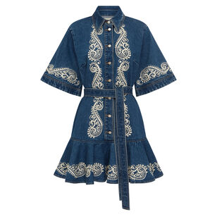 Jacones Short Sleeve Denim Mini Dress