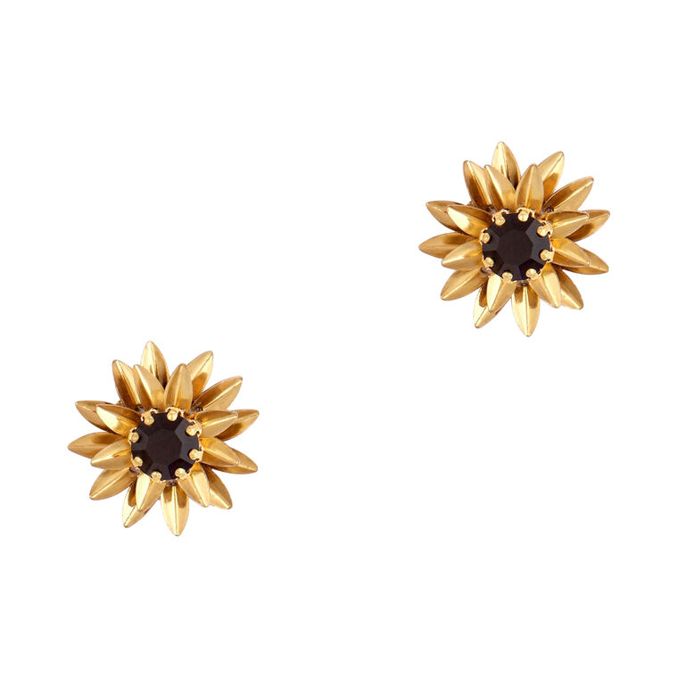 Aretha Crystal Flower Stud Earrings image number null