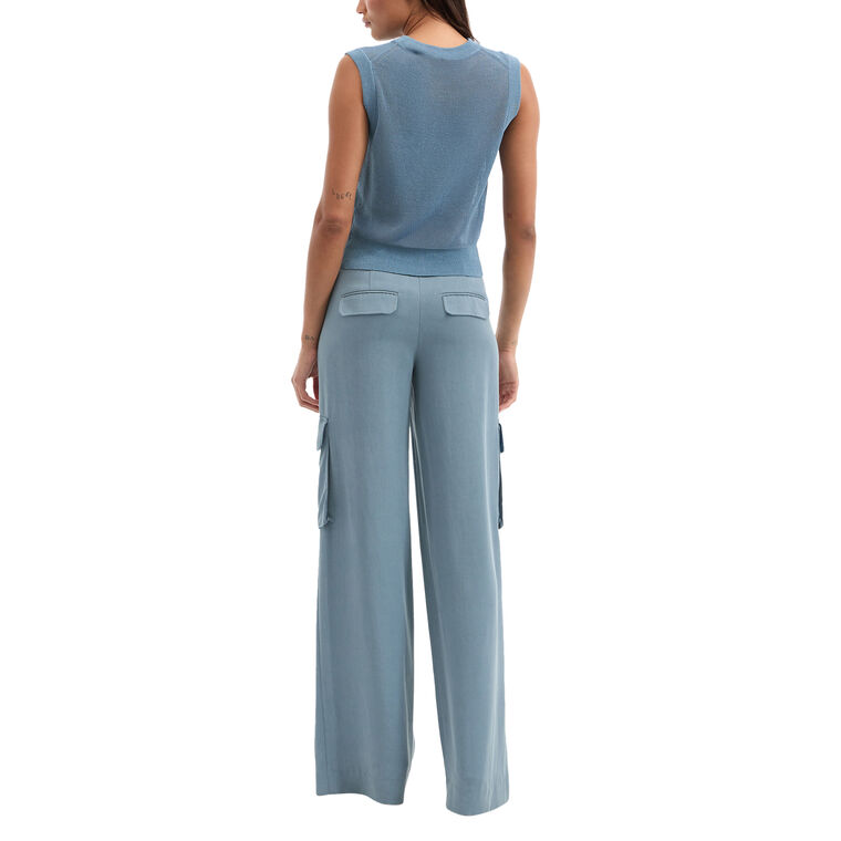 Kellen Sleeveless Twist-Front Sweater image number null