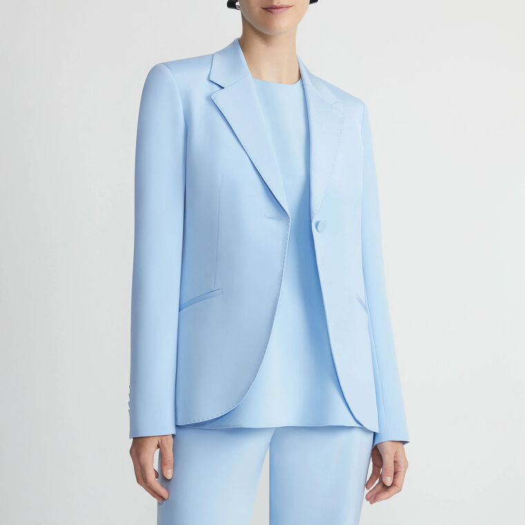 Fae Silk Crepe De Chine Cutaway Blazer image number null