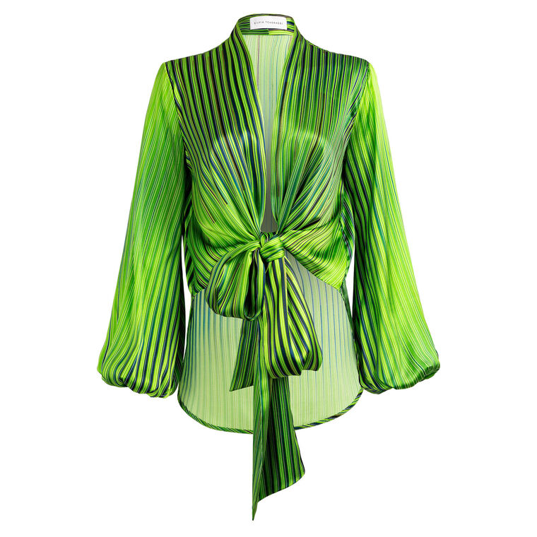 Honey Long Sleeve Tie-Front Blouse image number null