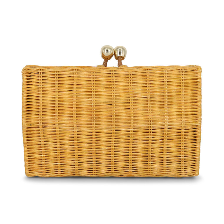 Corina Rain Mother-of-Pearl Wicker Handbag image number null