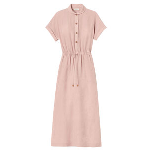 Claudine Collar Drawstring Dress