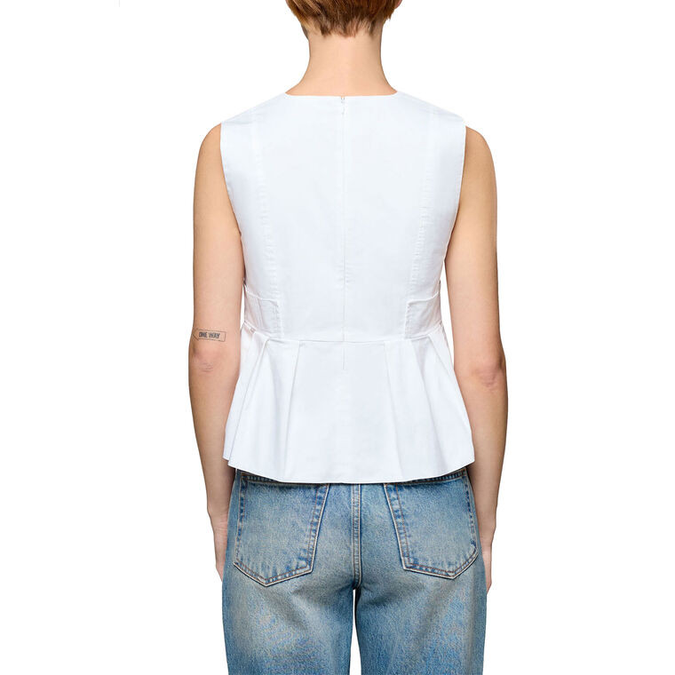 Stretch Cotton V-Neck Blouse image number null
