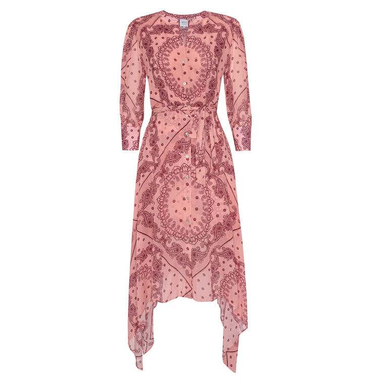 Solmaz Handkerchief Hem Midi Dress image number null