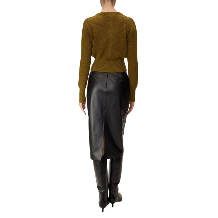 Holmes Vegan Leather Midi Pencil Skirt image number null