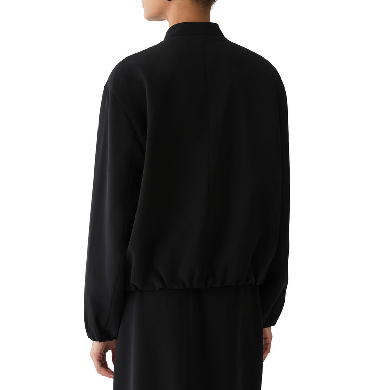 Zip Front Bomber Jacket With Contrast Piping image number null