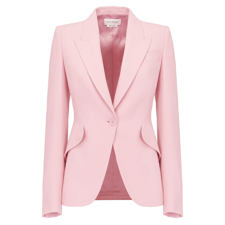 Peak Shoulder Leaf Crepe Suit Jacket image number null