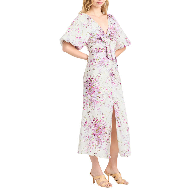 Midsummer Bloom Brenton Puff Sleeve Midi Dress image number null