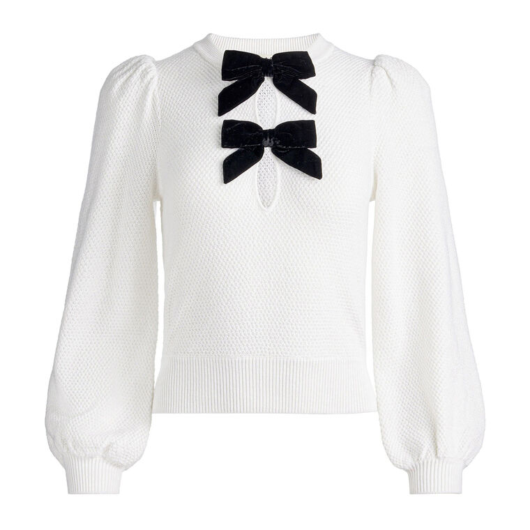 Doris Puff Sleeve Pointelle Pullover image number null