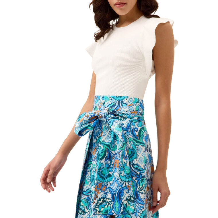 Rory Short Sleeve Rib Knit Ruffle Top image number null