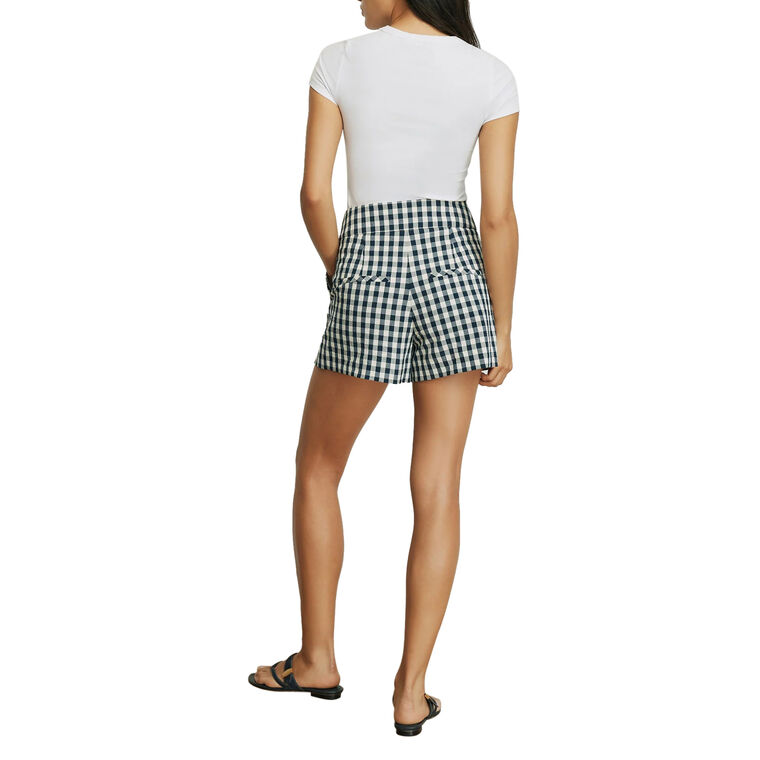 Haina High-Waisted Seersucker Gingham Short image number null