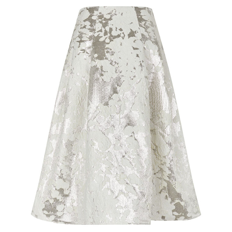 Metallic Voluminous Midi Skirt image number null