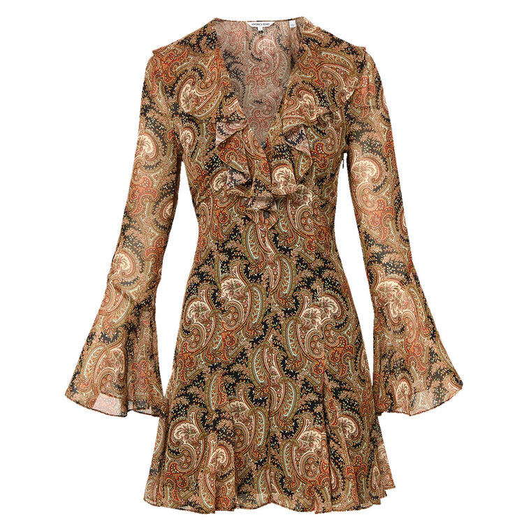 Adrienne Long Sleeve Silk Mini Dress image number null