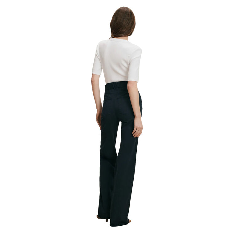 Rosanna Belted Wide-Leg Cotton Twill Pant image number null