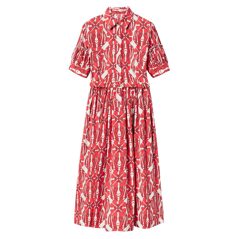 Libertine Short Sleeve Cotton Poplin Midi Dress image number null