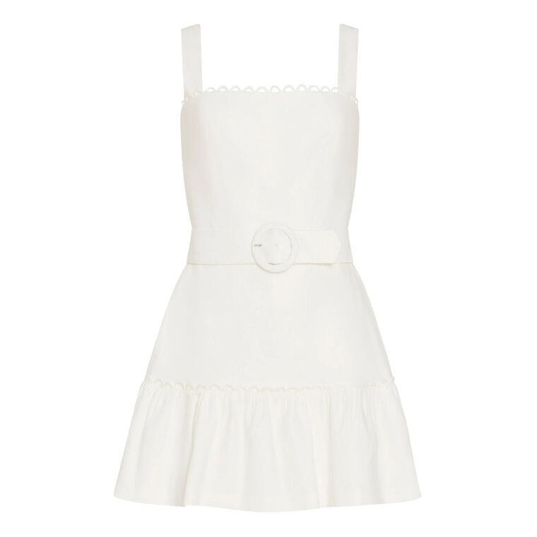 Lena Sleeveless Belted Skort Romper image number null