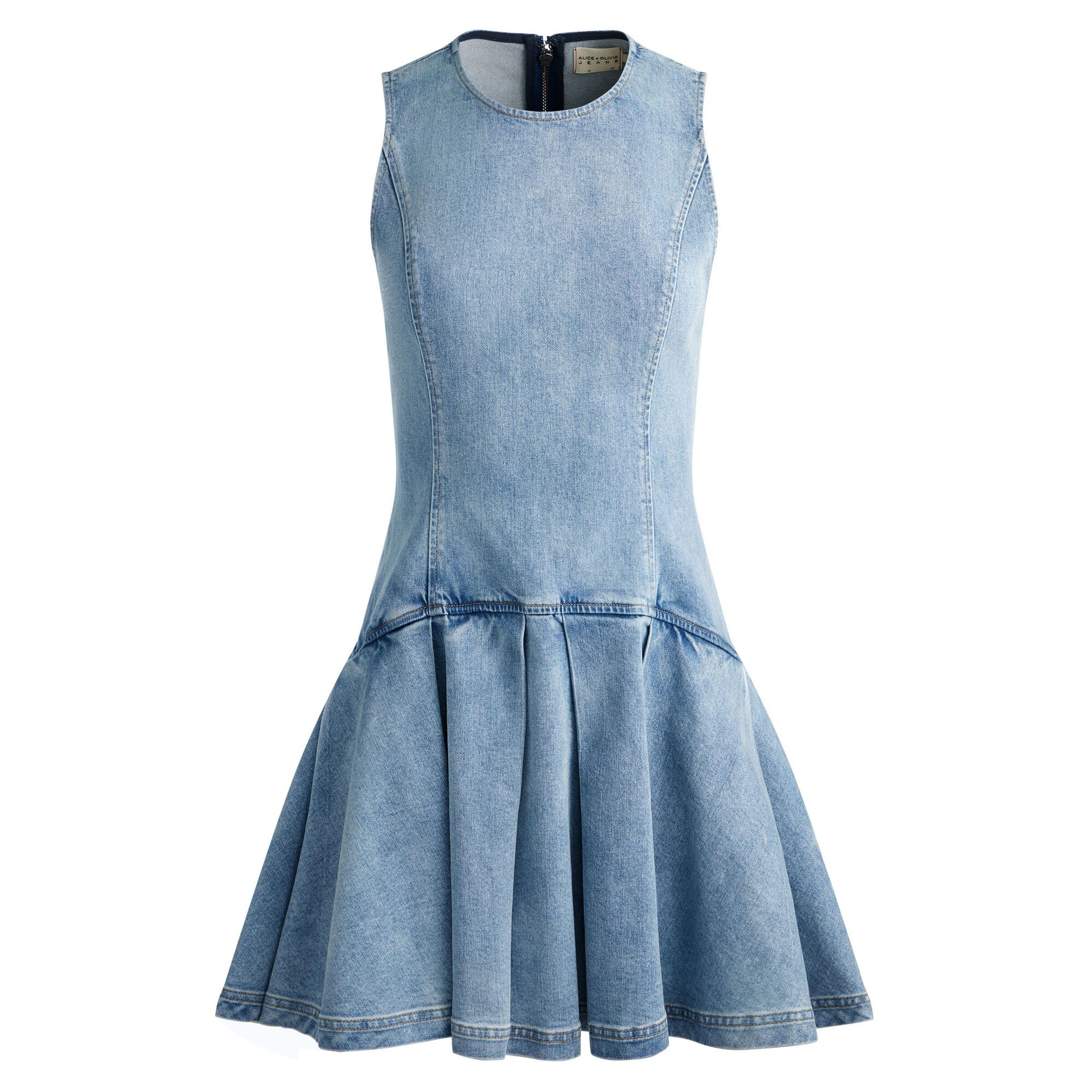 【Alice+Olivia】アドレーデニム ドロップウエストミニドレス Adley Drop Waist Denim Mini Dress