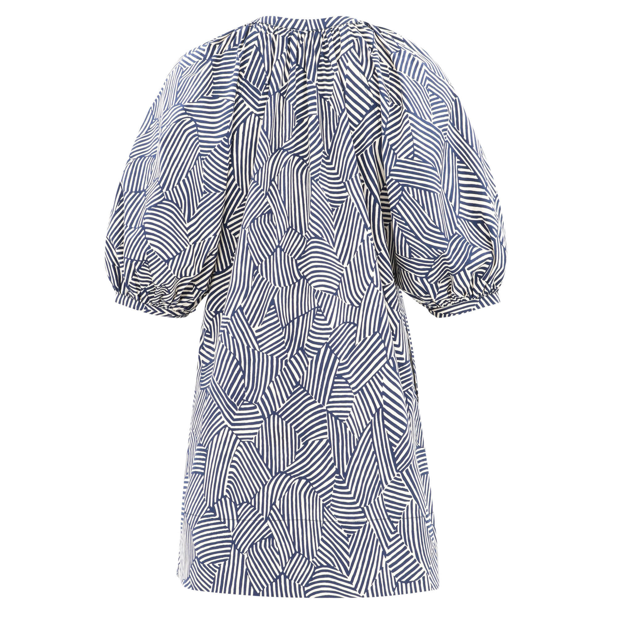 ワンピース Patou Black White Striped Cotton Mini Chemisier Dress Patou Black/White Striped Cotton Mini Chemisier Dress – LOZURI®