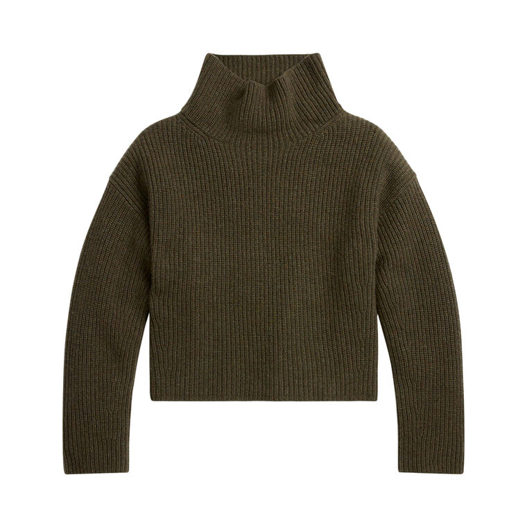 Ribbed Wool-Cashmere Mockneck Sweater image number null