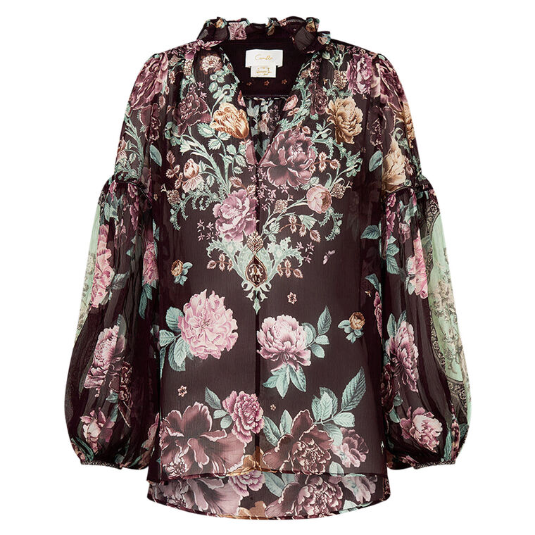 Frill Collared Long Sleeve Blouse image number null