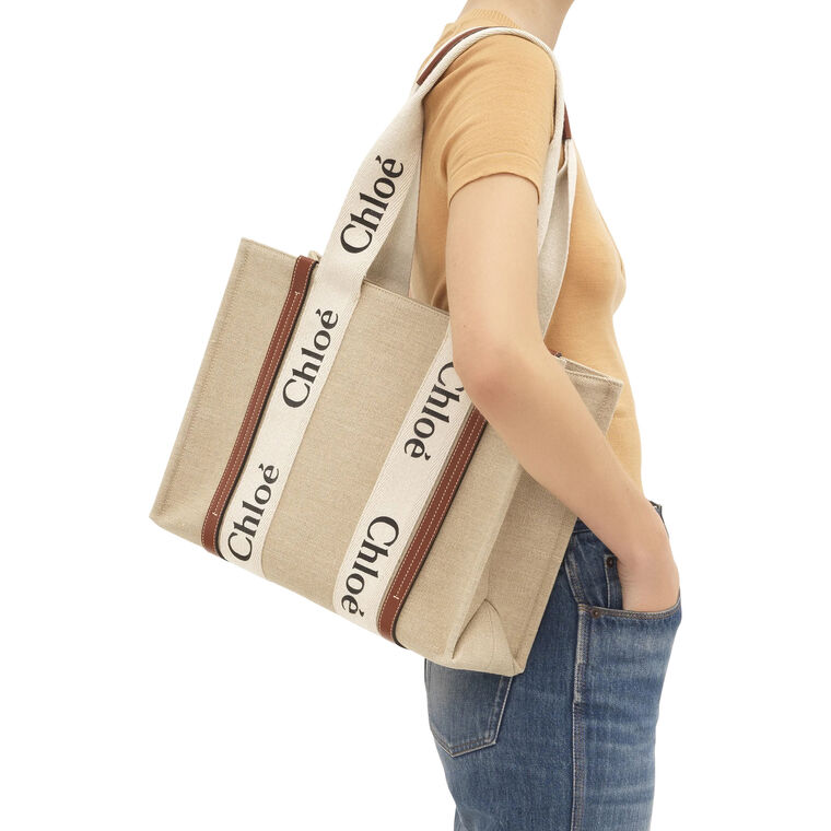Woody Tote Bag in Linen image number null