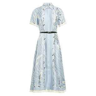 Kiera Short Sleeve Belted A-Line Midi Dress