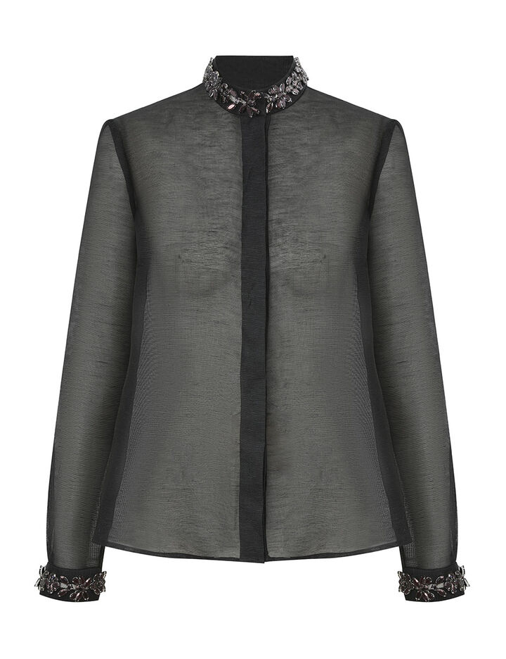 Hypnotic Jewel-Embellished Long Sleeve Shirt image number null