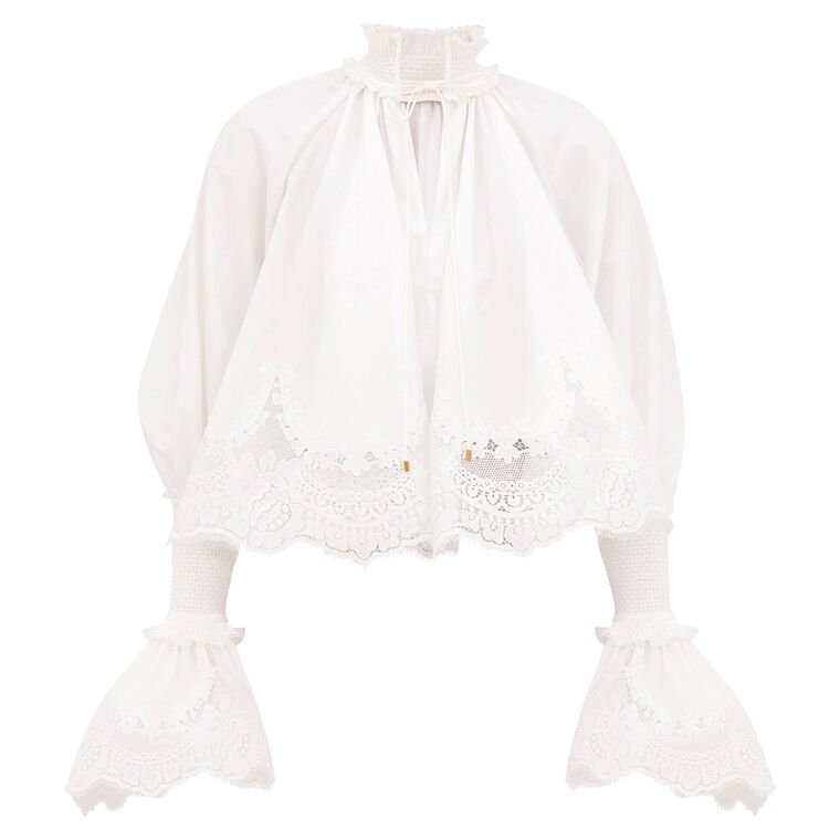 Alchemy Long Sleeve Shirred Blouse image number null