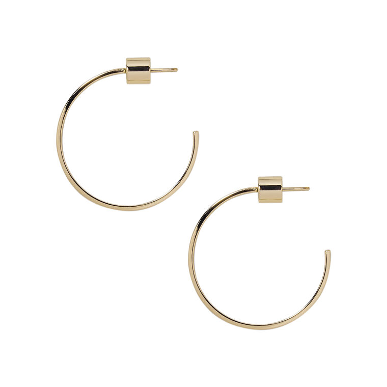 1 Inch Flat Thread Mini Hoops image number null