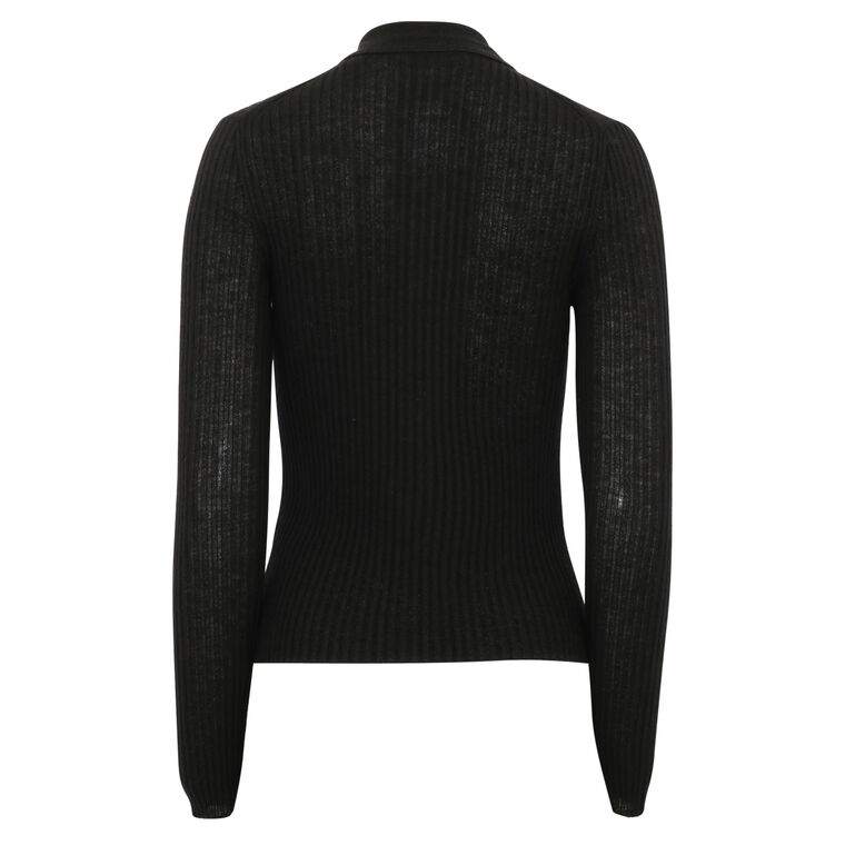 Ribbed Button Front Polo image number null