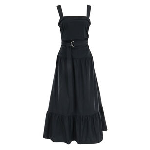 Natalie Stretch-Cotton Tie-Waist A-Line Midi Dress