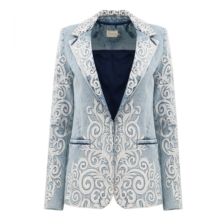 Macey Filligree Denim Blazer image number null