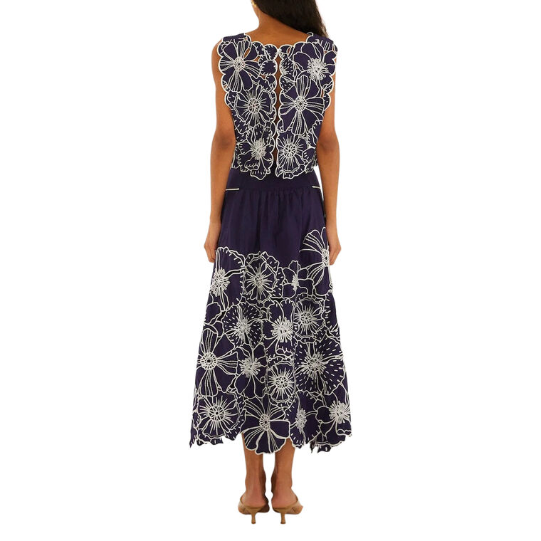 Richelieu Floral Embroidered Maxi Skirt image number null