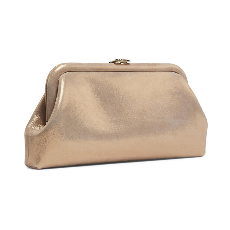 Skylar Shimmer Suede Clutch image number null