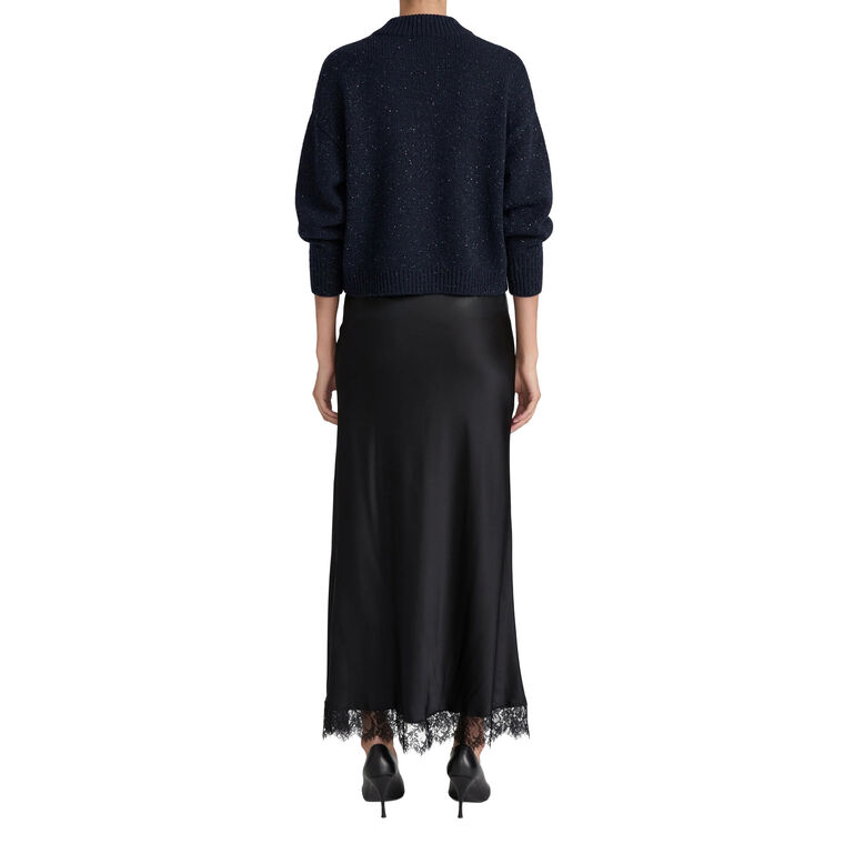 The Silk Lace Column Skirt image number null